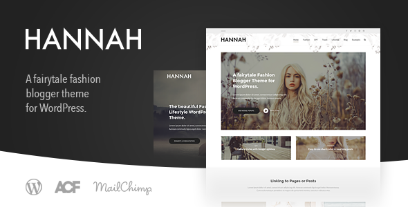 دانلود قالب وردپرس Hannah CD - پوسته وبلاگ و سایت شخصی وردپرس
