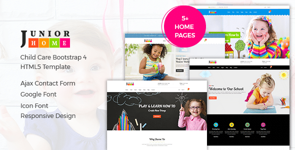 دانلود قالب سایت JuniorHome - قالب HTML مهدکودک و مدرسه حرفه ای