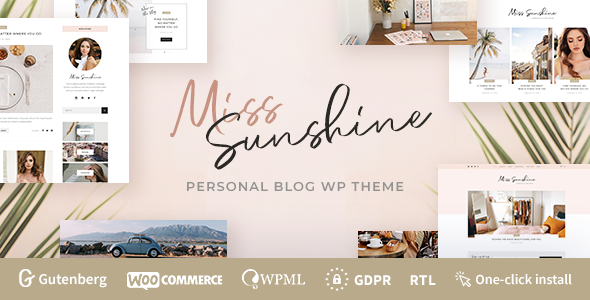 دانلود قالب وردپرس Miss Sunshine - پوسته وبلاگ راست چین وردپرس