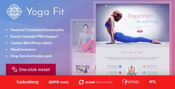 دانلود قالب وردپرس Yoga Fit - پوسته باشگاه ورزشی و تناسب اندام وردپرس
