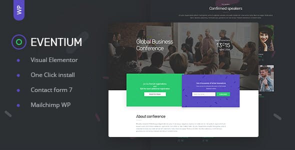دانلود قالب وردپرس Eventium - پوسته راست چین مدیریت رویداد وردپرس