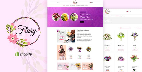 دانلود قالب شاپیفای Flory - قالب فروشگاه گل و گیاه حرفه ای ShopiFy