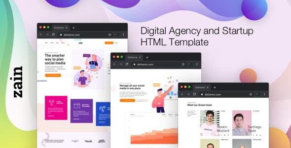 دانلود قالب سایت Zain - قالب HTML استارت آپ حرفه ای و مدرن