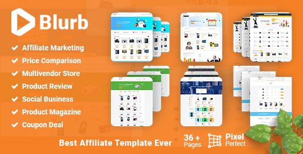 دانلود قالب سایت Blurb - قالب HTML چند منظوره و فروشگاهی حرفه ای