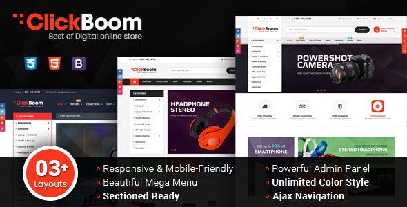 دانلود قالب شاپیفای ClickBoom - قالب فروشگاهی چند منظوره و واکنش گرا
