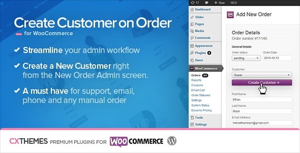 دانلود افزونه ووکامرس Create Customer on Order