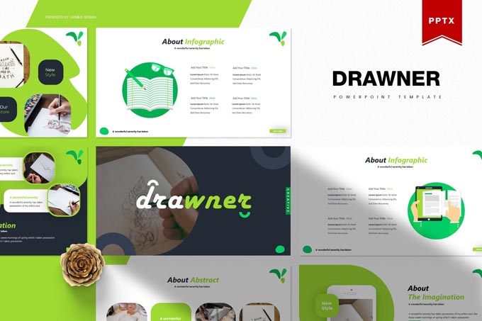 دانلود قالب پاورپوینت Drawner – به همراه دو نسخه گوگل اسلاید و Keynote