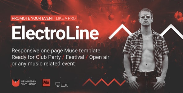 دانلود قالب میوز ElectroLine - قالب تک صفحه ای و حرفه ای Adobe Muse