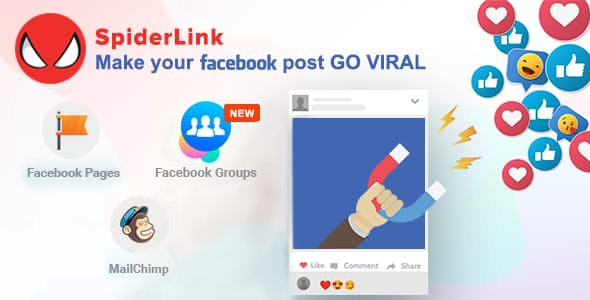 دانلود افزونه وردپرس Facebook SpiderLink - افزونه وایرال فیس بوک در وردپرس