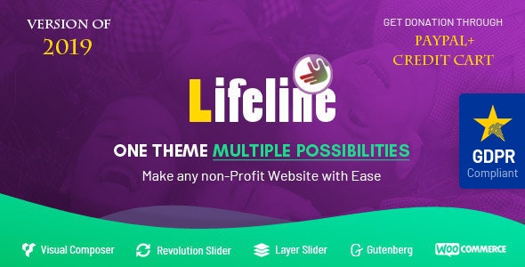 دانلود قالب وردپرس Lifeline - پوسته خیریه و کمک های مالی وردپرس