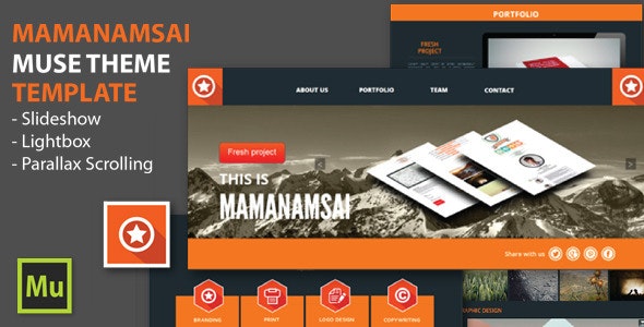 دانلود قالب میوز Mamanamsai - قالب حرفه ای و جذاب Adobe Muse