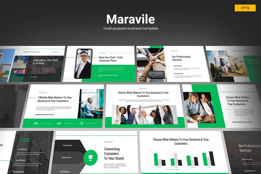 دانلود قالب پاورپوینت Maravile - قالب چند منظوره و حرفه ای PowerPoint