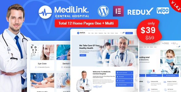 Medilink - Health & Medical WordPress Theme دانلود قالب وردپرس Medilink - پوسته پزشکی و درمانگاه وردپرس