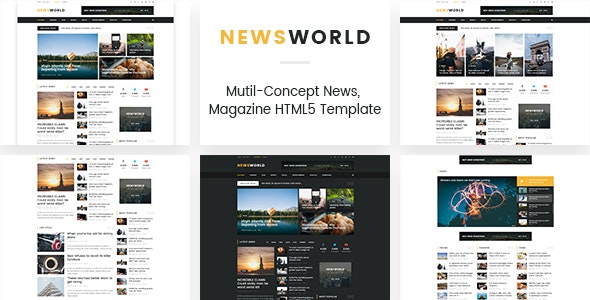 دانلود قالب سایت Newsworld - قالب HTML5 وبلاگ و مجله آنلاین