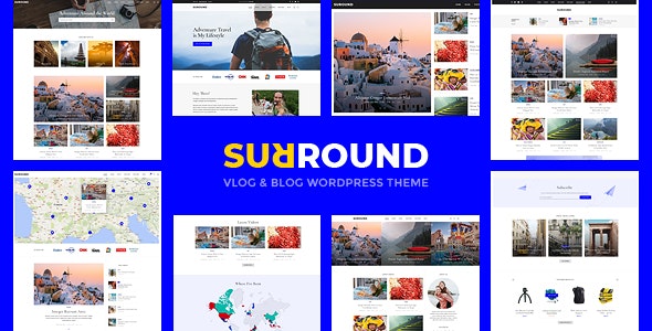 دانلود قالب وردپرس Surround - پوسته Vlog و وبلاگ حرفه ای وردپرس