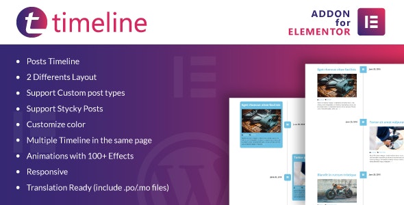 دانلود افزودنی Timeline برای صفحه ساز المنتور
