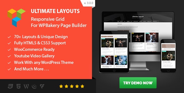 دانلود افزونه وردپرس Ultimate Layouts - افزودنی صفحه ساز WPBakery
