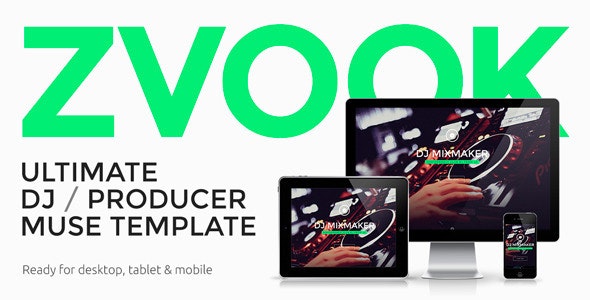 دانلود قالب میوز Zvook - قالب موزیک و سرگرمی Adobe Muse