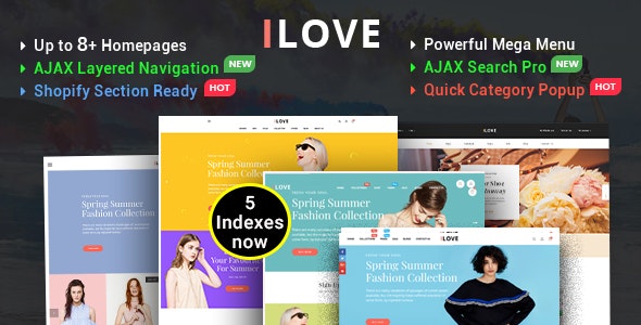 دانلود قالب شاپیفای iLove - قالب فروشگاهی خلاقانه و حرفه ای Shopify
