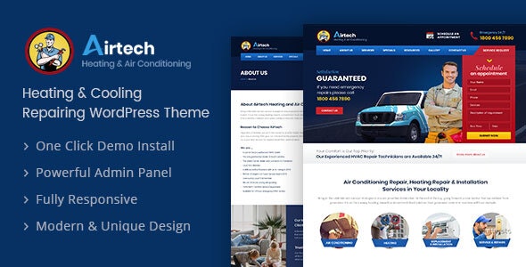Airtech - Plumber WordPress theme