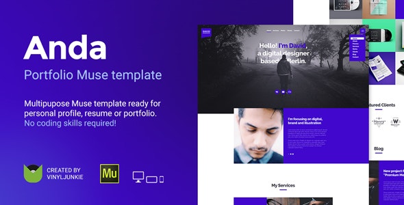 دانلود قالب میوز Anda - قالب خلاقانه و مدرن Adobe Muse