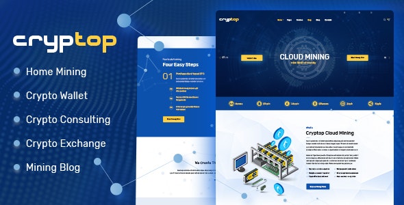 دانلود قالب وردپرس CrypTop - پوسته تکنولوژی و صفحه فرود وردپرس