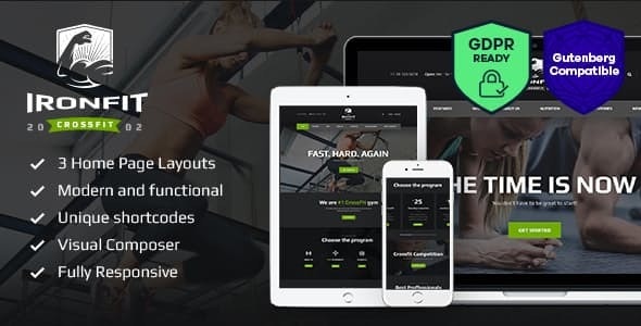 دانلود قالب وردپرس Ironfit - پوسته باشگاه ورزشی و تناسب اندام وردپرس