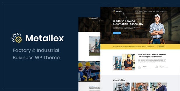 دانلود قالب وردپرس Metallex - پوسته وردپرس صنعتی / مهندسی وردپرس