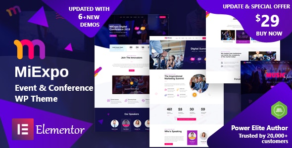 دانلود قالب وردپرس MiExpo - پوسته رویداد و کنفرانس وردپرس