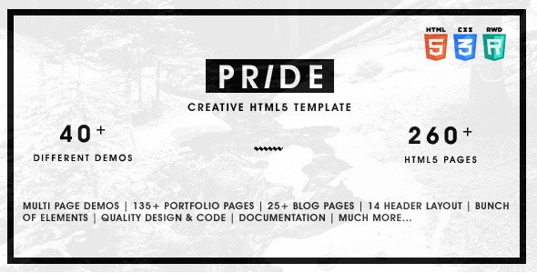 دانلود قالب سایت Pride - قالب HTML چند منظوره و نمونه کار حرفه ای