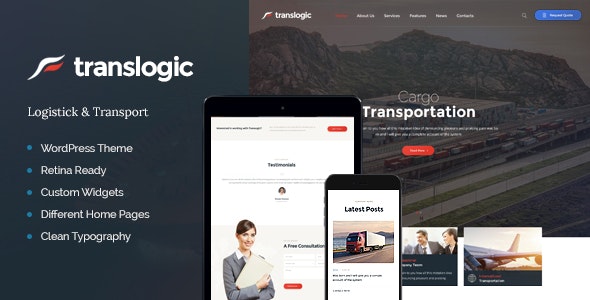 دانلود قالب وردپرس Translogic - پوسته حمل و نقل و باربری وردپرس