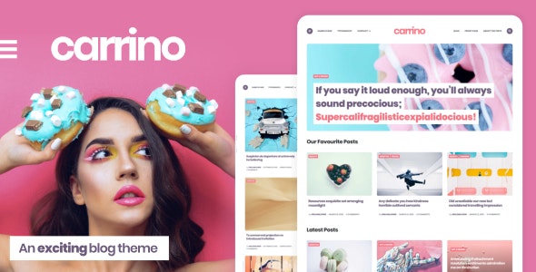دانلود قالب وردپرس Carrino - پوسته هیجان انگیز وبلاگ و گوتنبرگ وردپرس