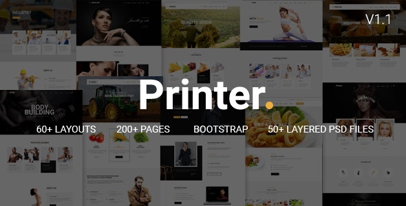دانلود قالب سایت Printer - قالب چند منظوره و واکنش گرا HTML