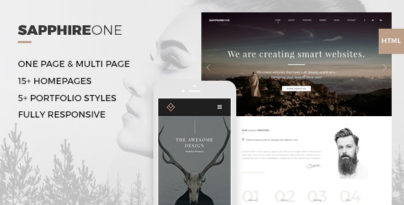دانلود قالب سایت Sapphire One - قالب چند منظوره بوت استرپ حرفه ای