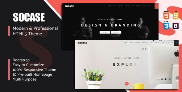 دانلود قالب سایت Socase - قالب چند منظوره و واکنش گرا HTML5