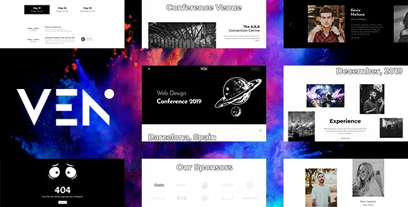 دانلود قالب سایت Ven - قالب HTML خلاقانه و بسیار حرفه ای نمونه کار