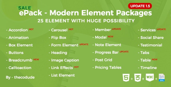 دانلود مجموعه 25 المنت آماده CSS3 حرفه ای ePack