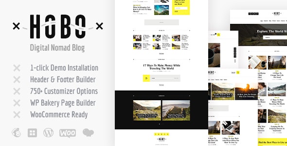 دانلود قالب وردپرس Hobo - پوسته وبلاگ گردشگری حرفه ای وردپرس