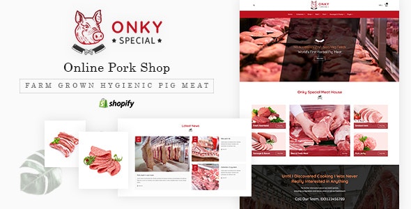 دانلود قالب فروشگاهی Onky - قالب فروشگاه سوپر گوشت شاپیفای