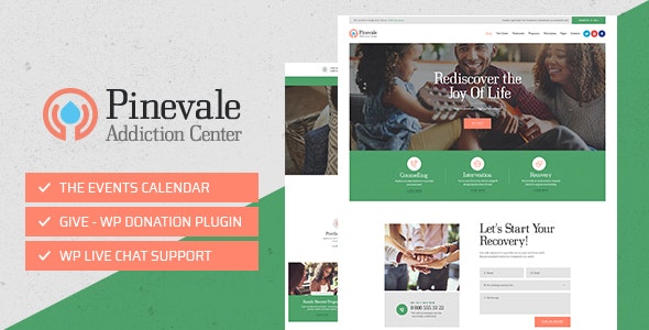 دانلود قالب وردپرس Pinevale - پوسته مراکز توانبخشی و ترک اعتیاد وردپرس