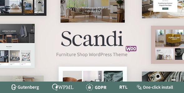 دانلود قالب وردپرس Scandi - پوسته دکوراسیون و طراحی داخلی راست چین وردپرس