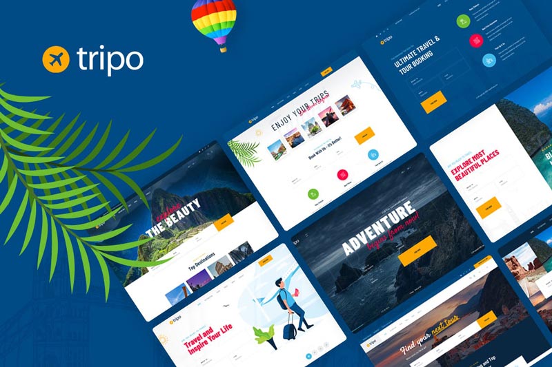 دانلود قالب سایت Tripo - قالب PSD گردشگری و تور حرفه ای