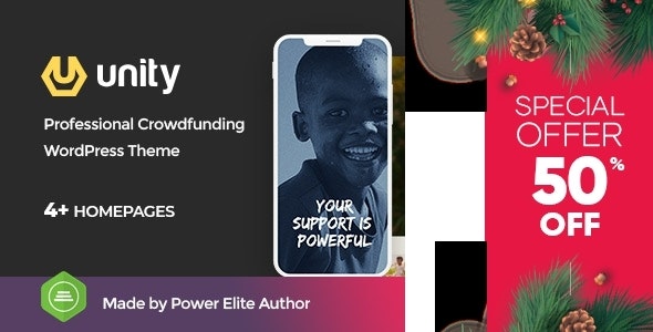دانلود قالب وردپرس Unity - پوسته خیریه و حمایت مالی وردپرس