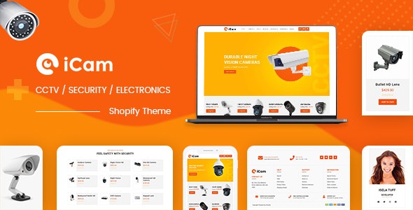 دانلود قالب فروشگاهی iCam - قالب فروشگاه محصولات الکترونیکی شاپیفای