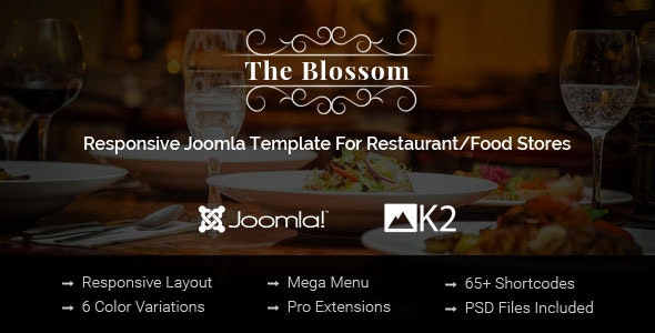 دانلود قالب جوملا Blossom - قالب حرفه ای رستوران و فست فود جوملا
