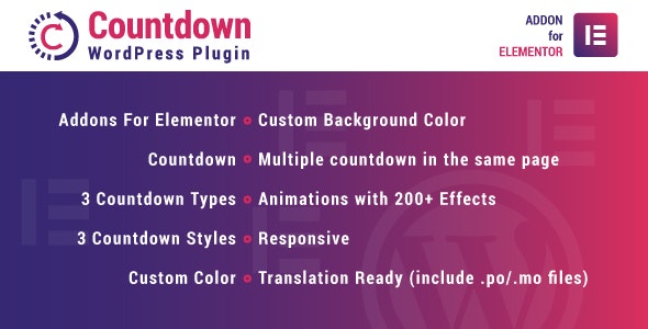 دانلود افزونه وردپرس Countdown for Elementor - شمارش معکوس برای المنتور