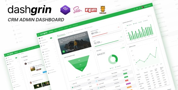 دانلود قالب مدیریت Dashgrin - قالب مدیریت آنالیز داده های حرفه ای