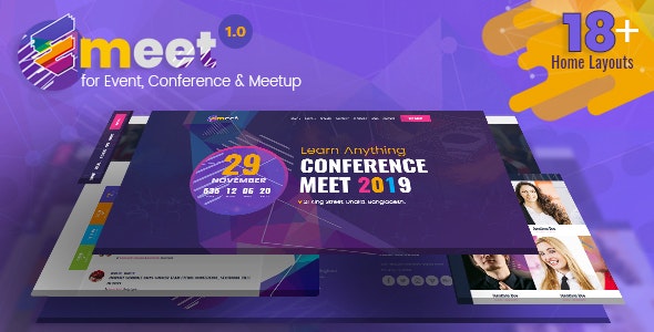 دانلود قالب سایت Emeet - قالب مدیریت رویداد حرفه ای و جذاب HTML