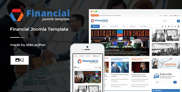 دانلود قالب جوملا Financial II - قالب حسابداری و شرکتی حرفه ای جوملا