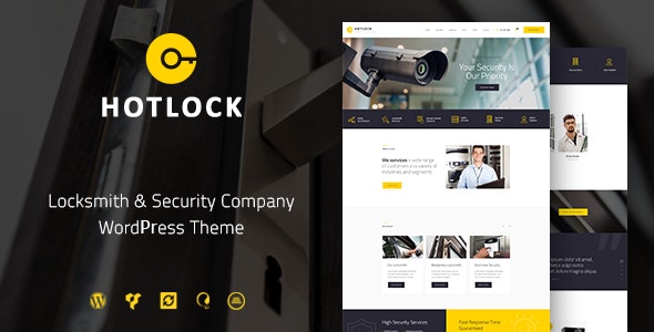 دانلود قالب وردپرس HotLock - پوسته خدمات امنیتی و دوربین مدار بسته وردپرس